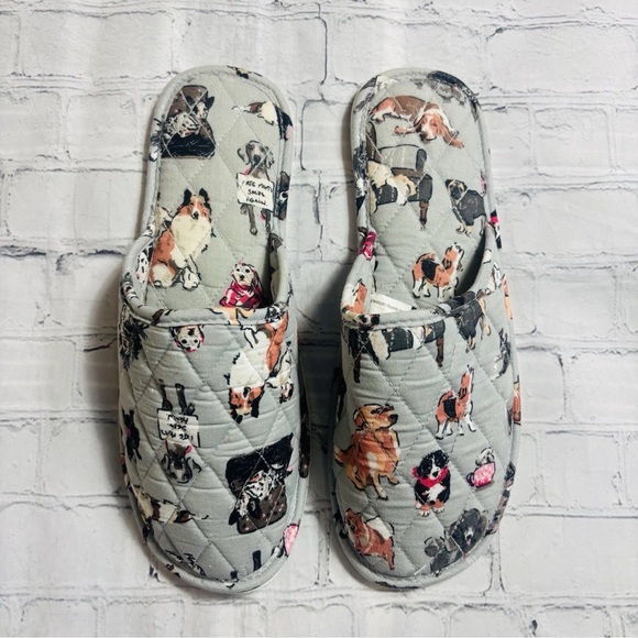 Vera Bradley Dog Show Slippers Womens Size Large 9-10 Gray - Picture 8 of 8